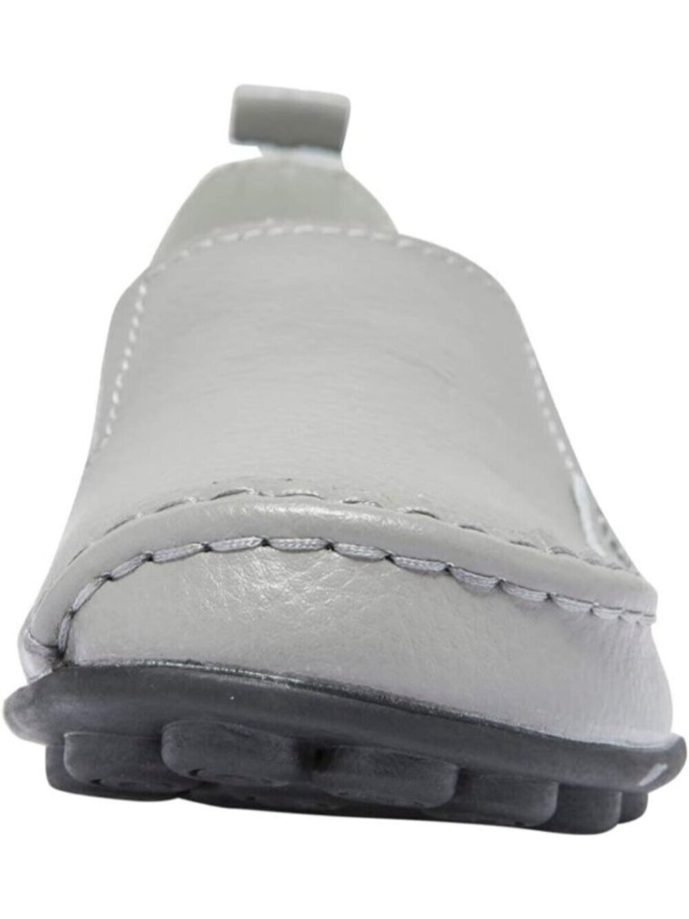 〽️Women’s Grey Leather Slip On Loafers Comfortable Walking Flats Casual